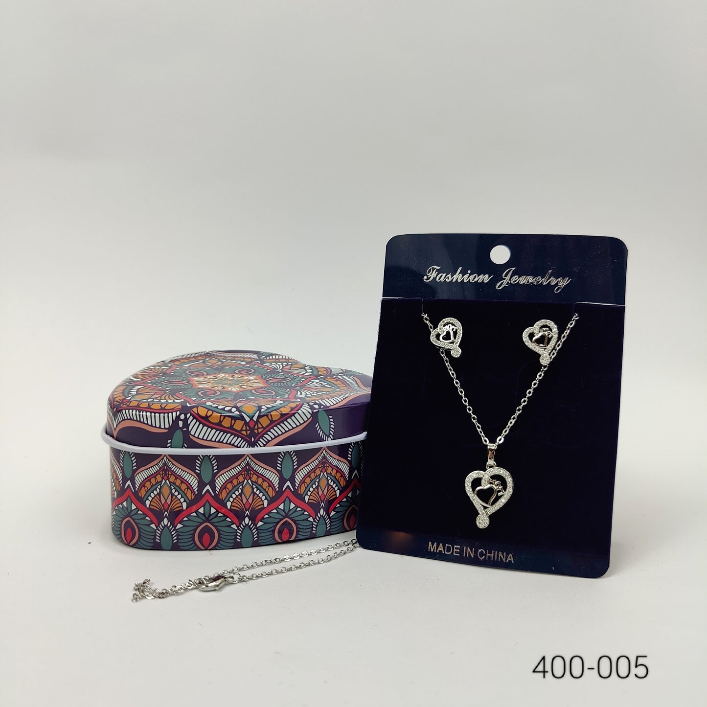 Silver Heart Jewelry Set - 400-005