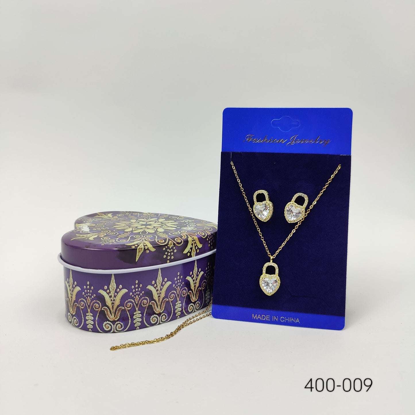 Golden Love Lock Jewelry Set - 400-009