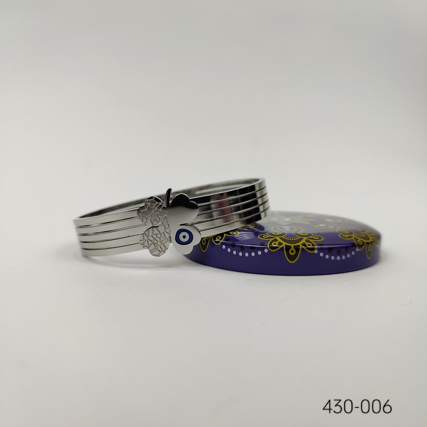 Silver Evil Eye Cuff Bracelet - 430-006