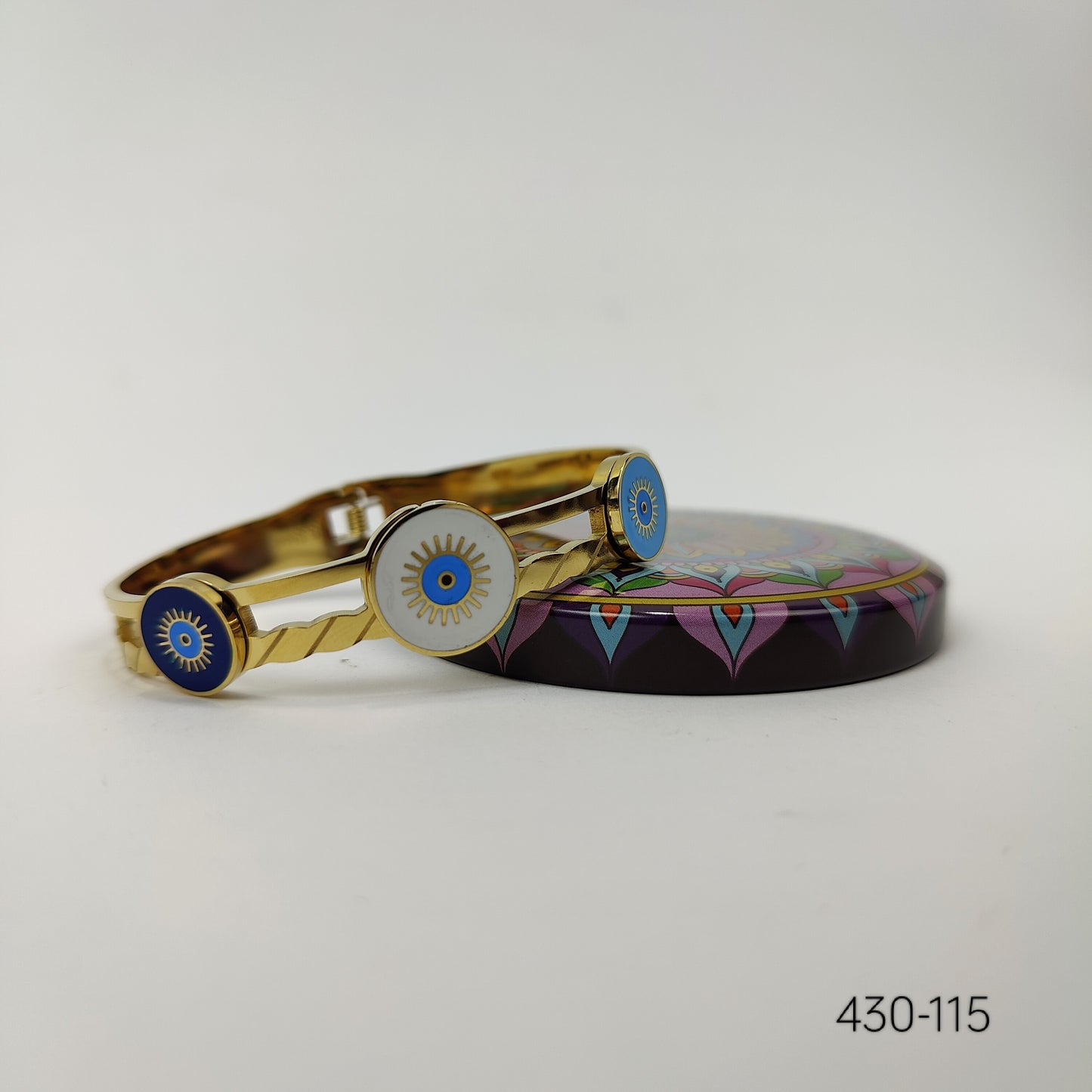 Triple Evil Eye Cuff Bracelet - 430-015