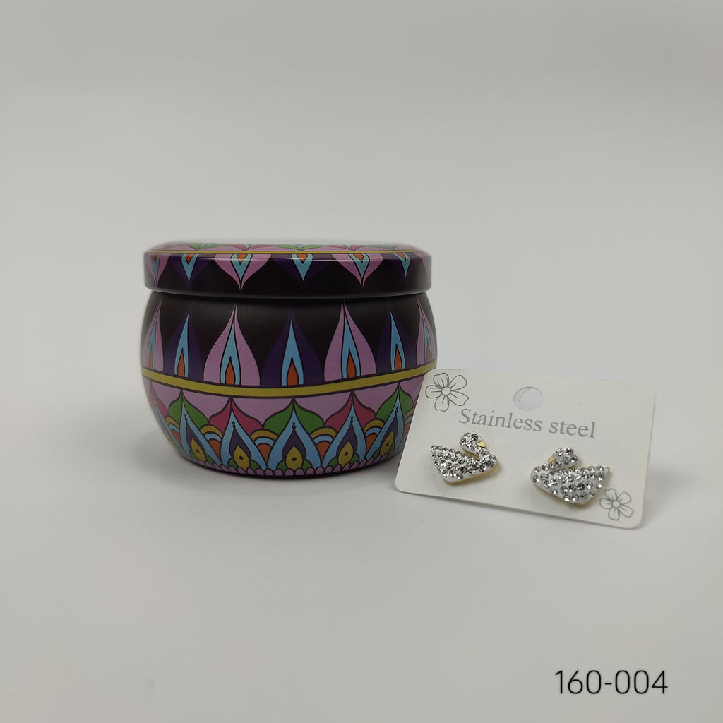 Sparkling Swan Studs - 160-004