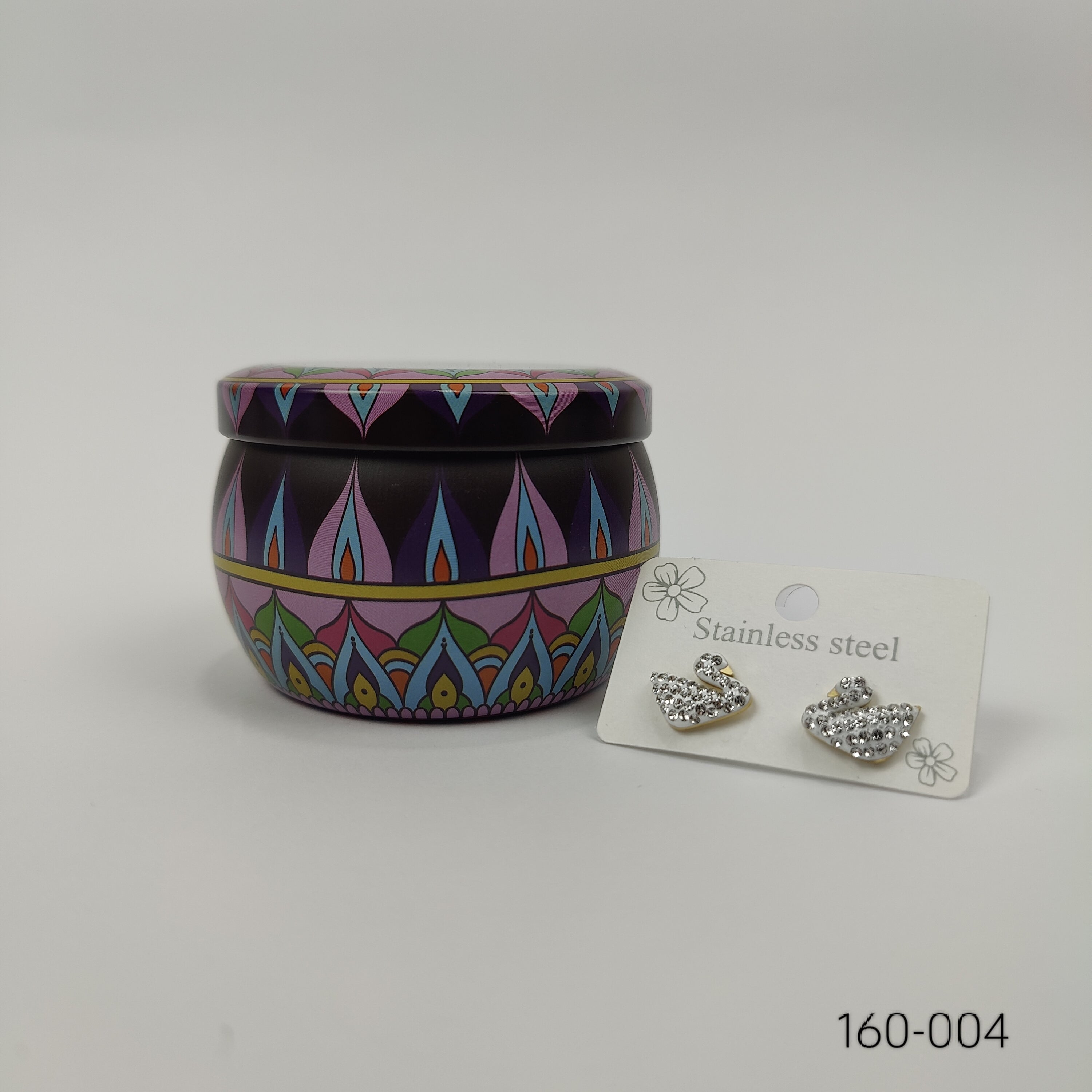 Sparkling Swan Studs - 160-004