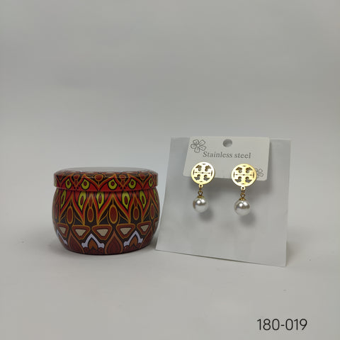 Golden Pearl Earrings - 180-019