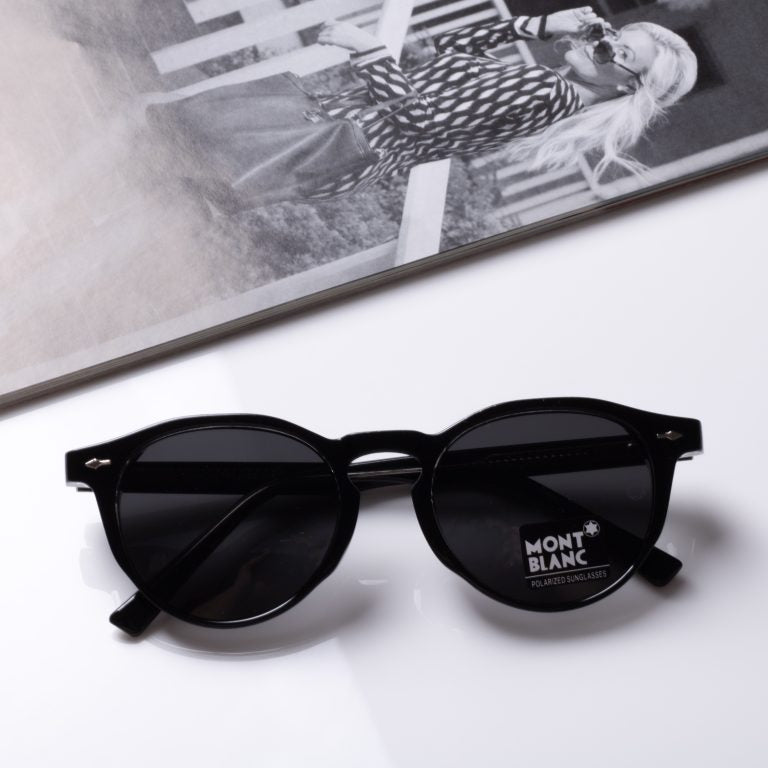 Round - Mont Blanc - Acetate - 7706 - Premium - Polarized - Black