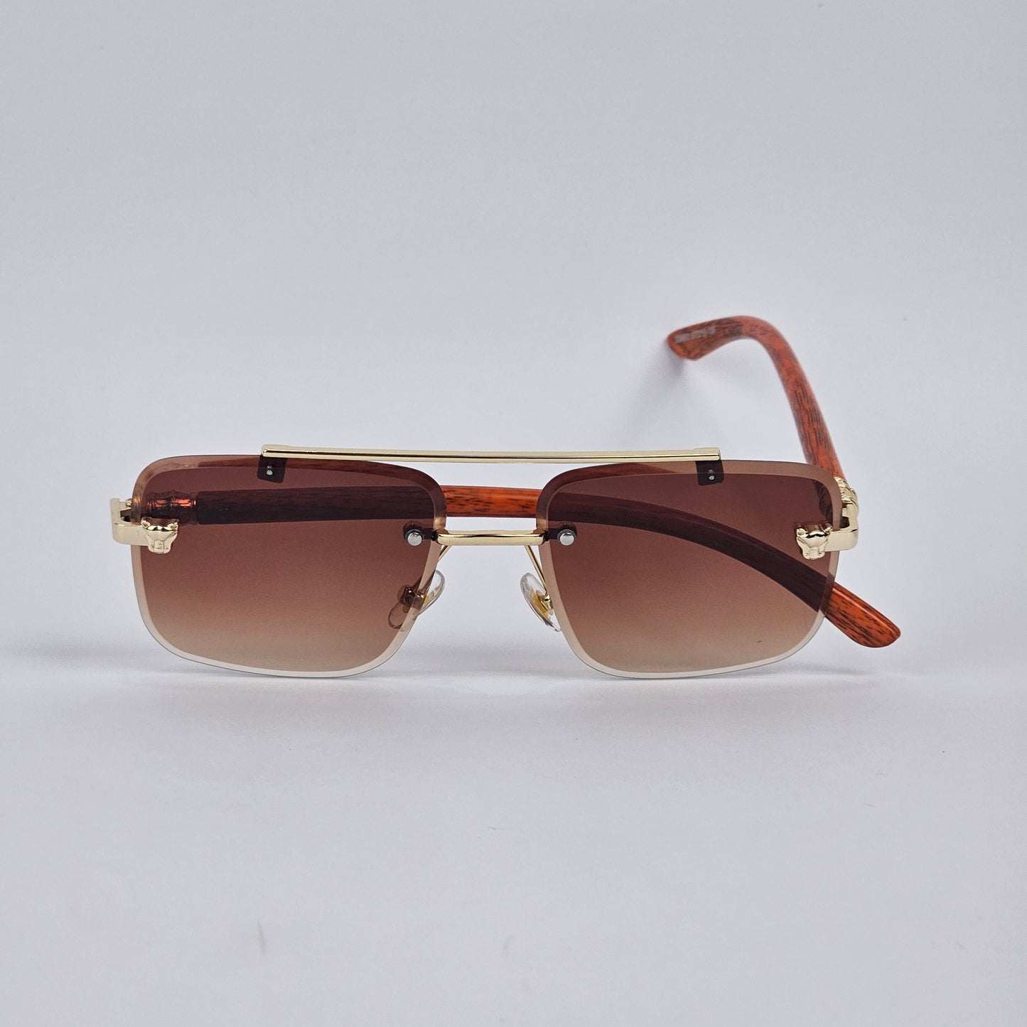 Rimless Bridged Wood - Unjaded - 22510 - Gold/Brown Gradient