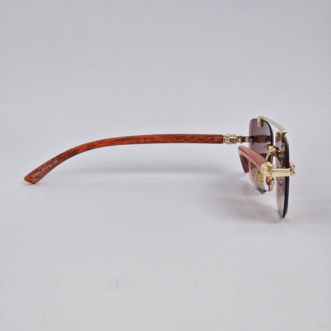 Rimless Bridged Wood - Unjaded - 22510