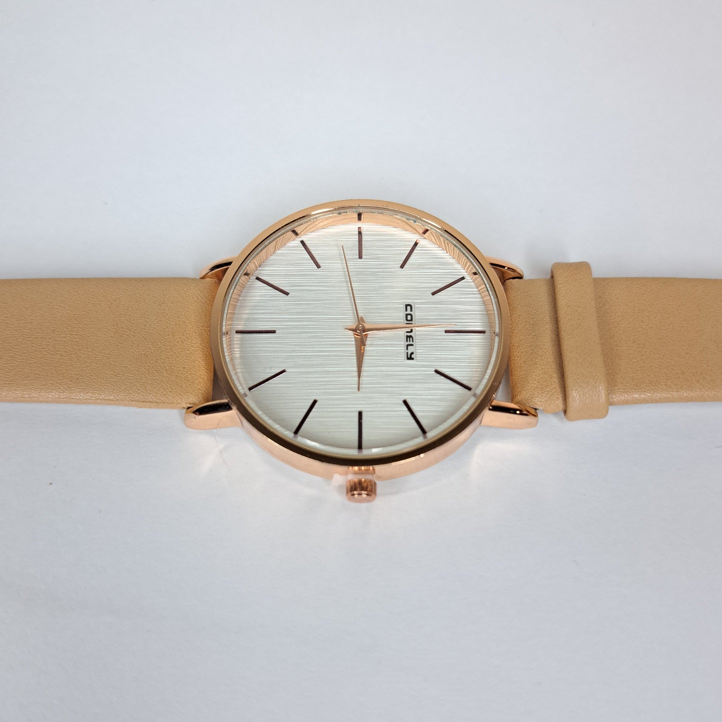 Comly - Gold - Beige Leather Strap