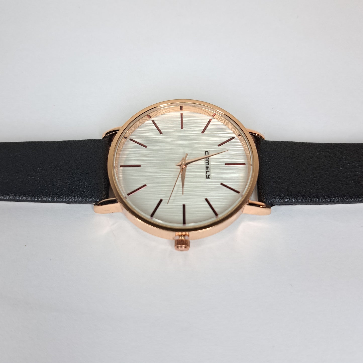 Comly - Gold - Black Leather Strap