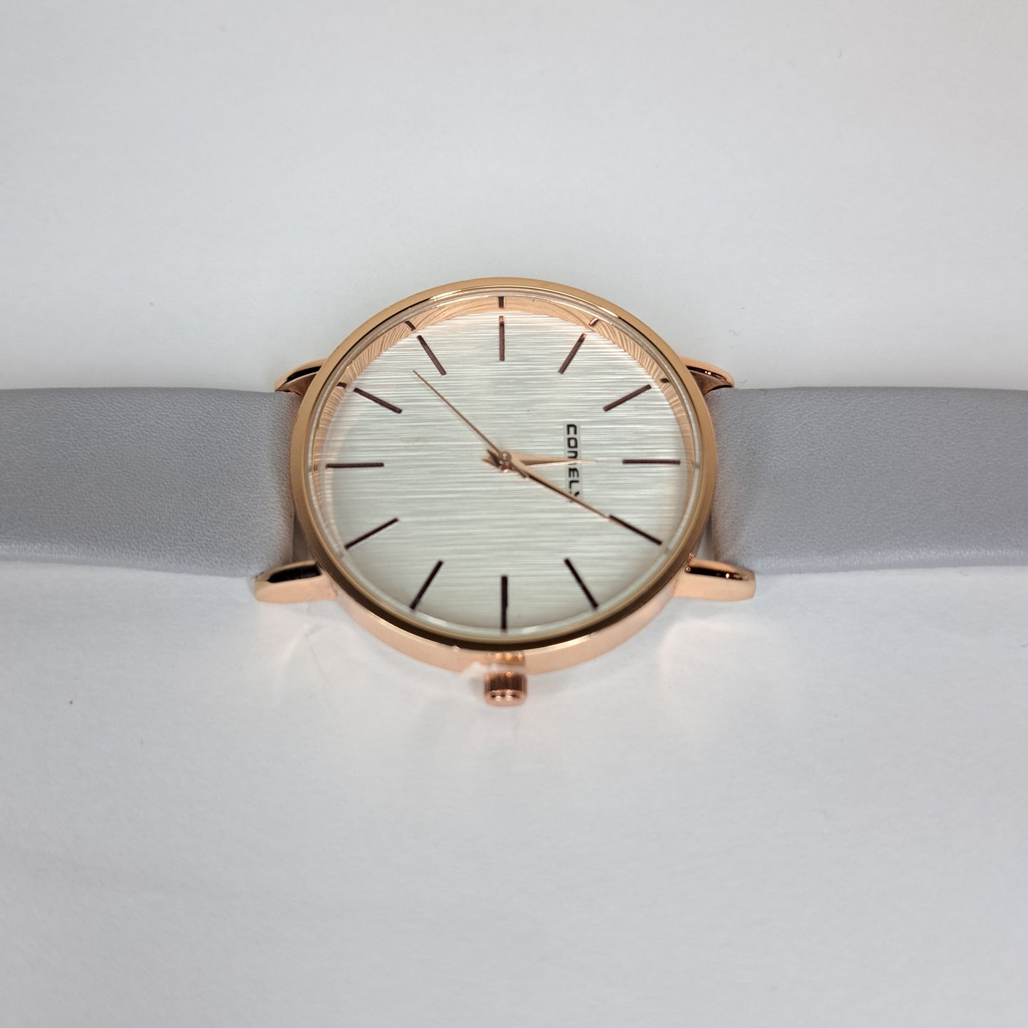 Comly - Gold - Grey Leather Strap