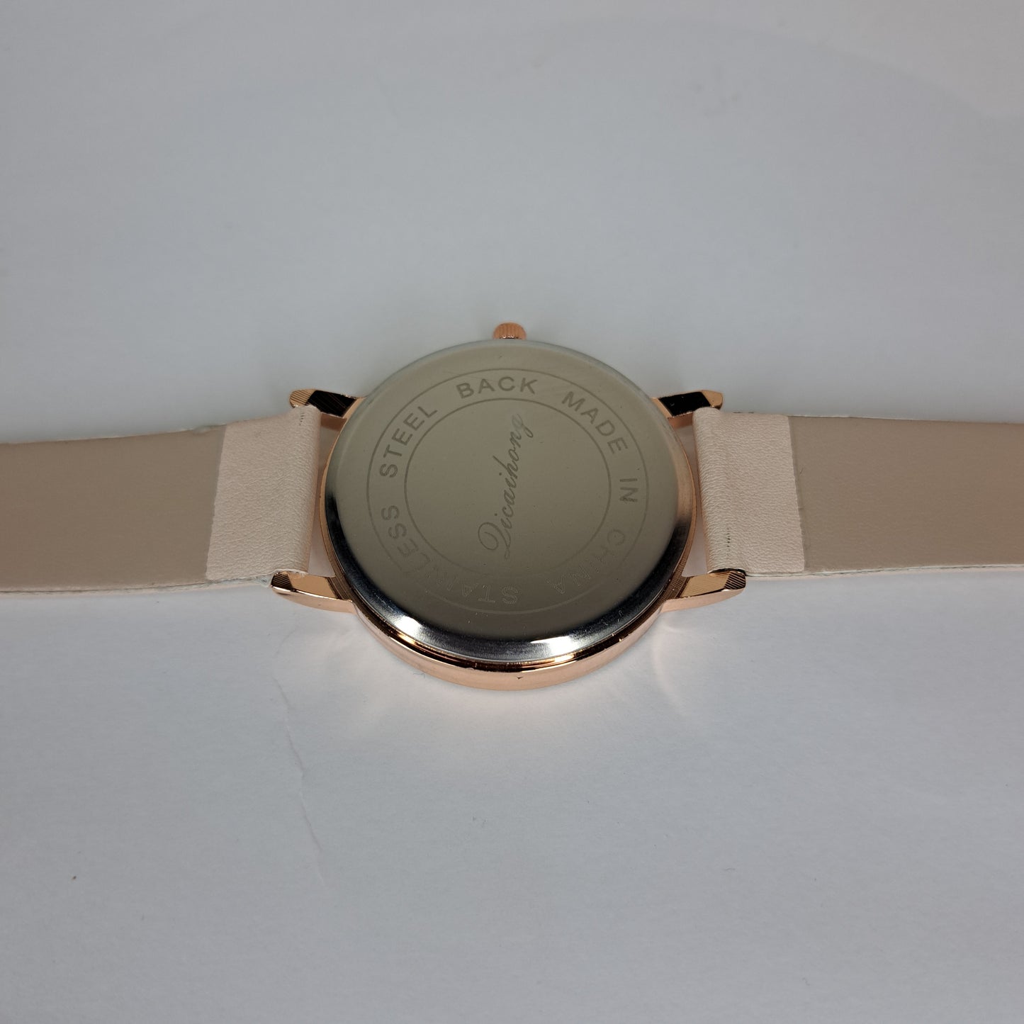 Comly - Gold - White Leather Strap