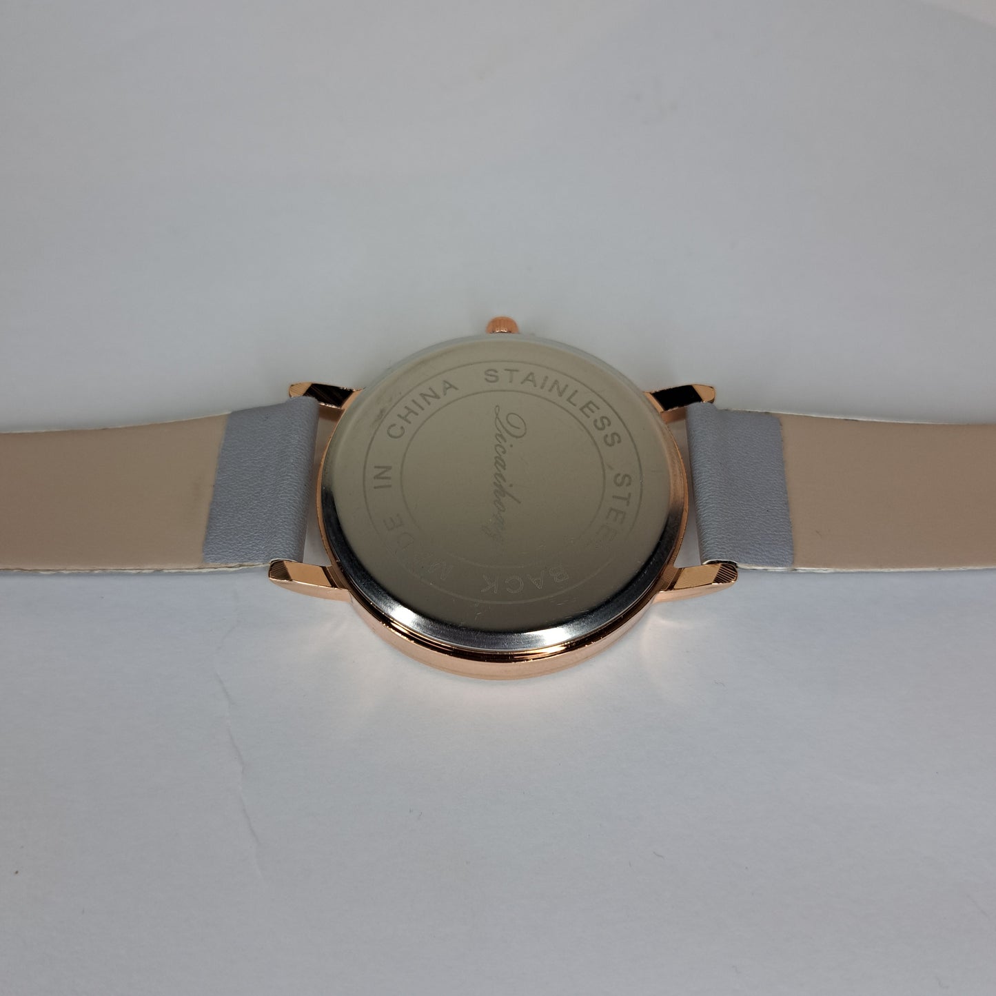 Comly - Gold - Grey Leather Strap