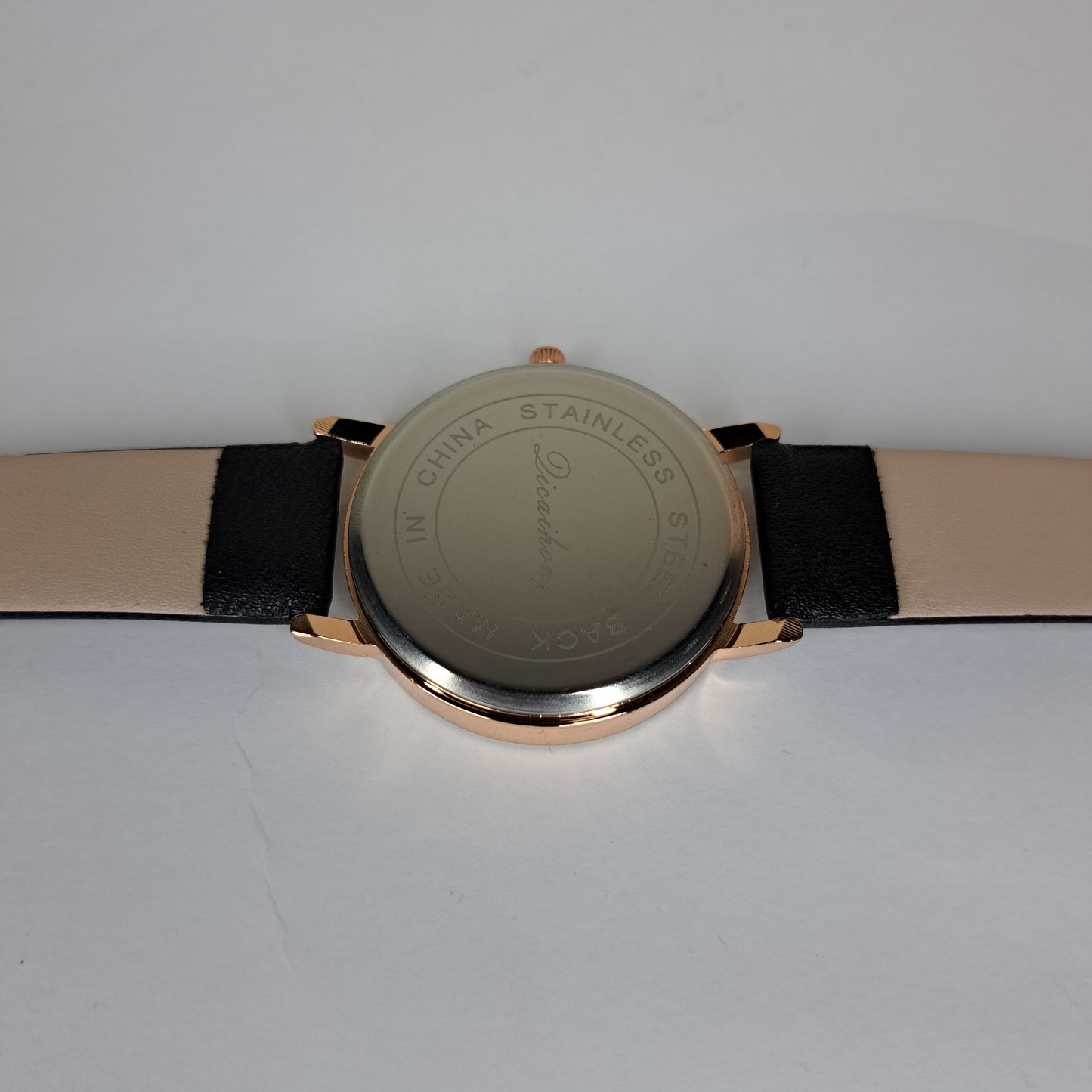 Comly - Gold - Black Leather Strap