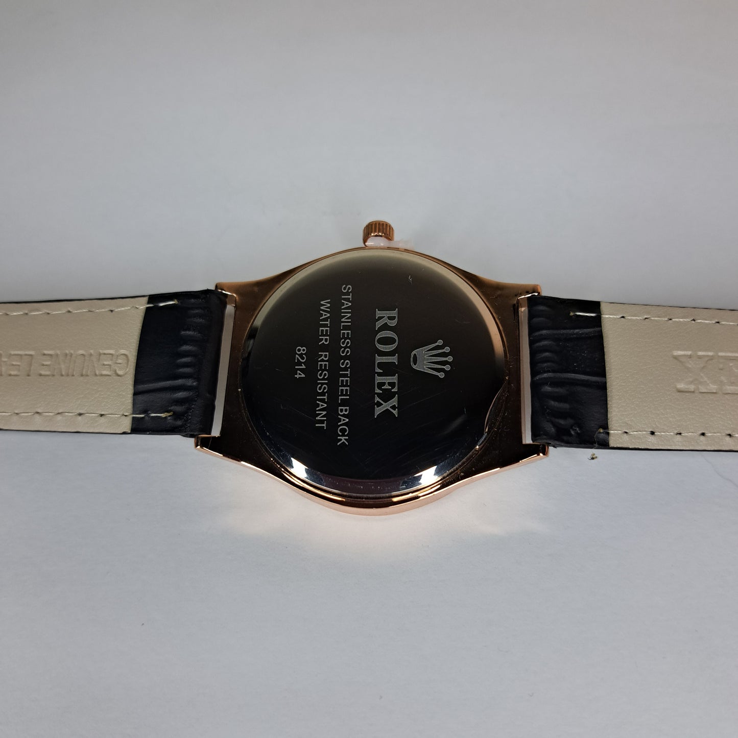 Rolex - Oyster - Gold - Black Faux Leather Strap