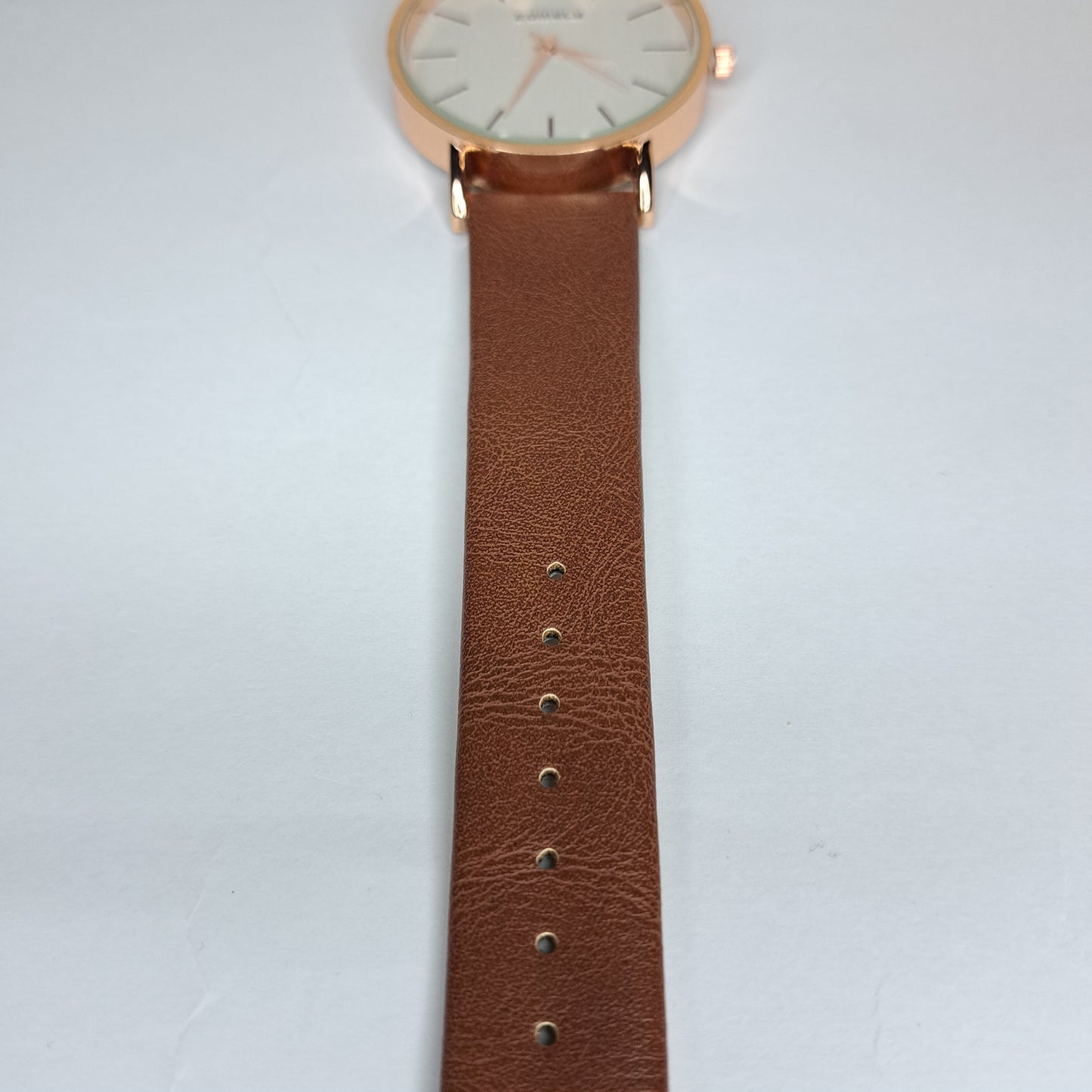 Comly - Gold - Brown Leather Strap
