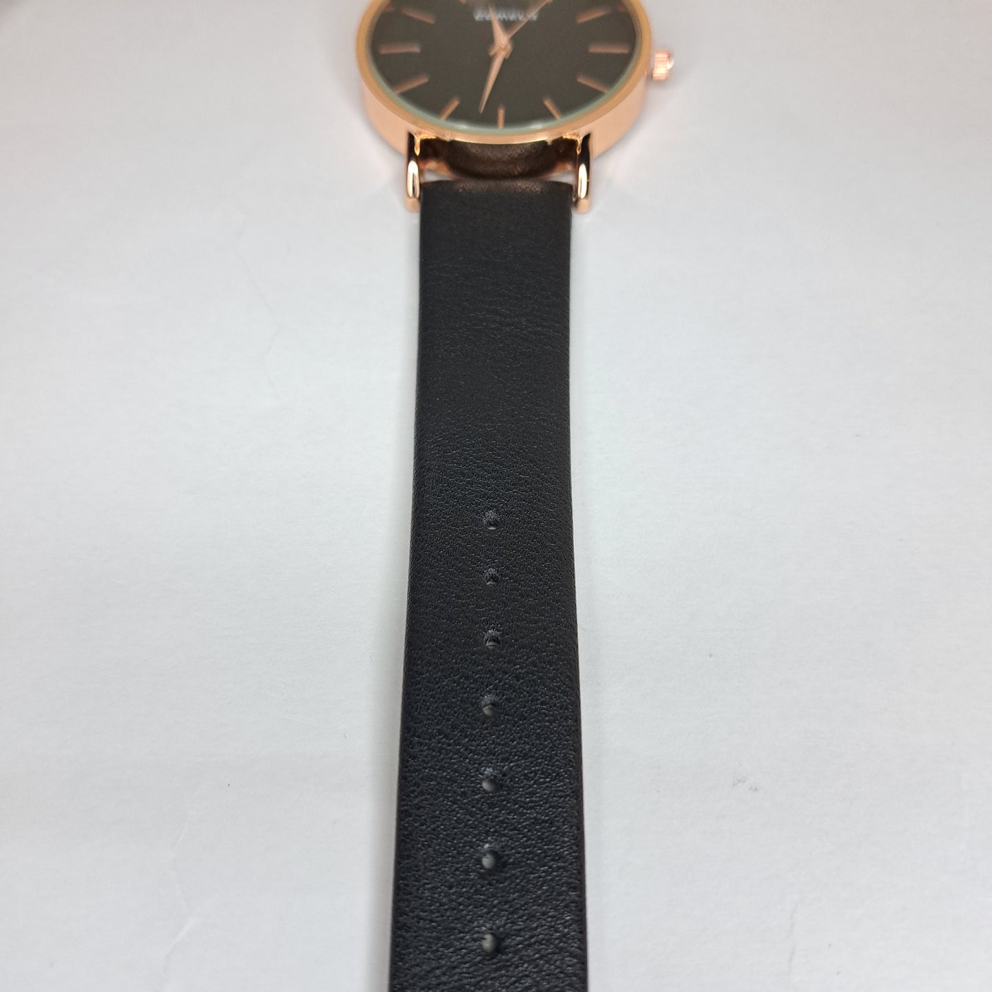 Comly - Gold - Black Leather Strap (Black Dial)