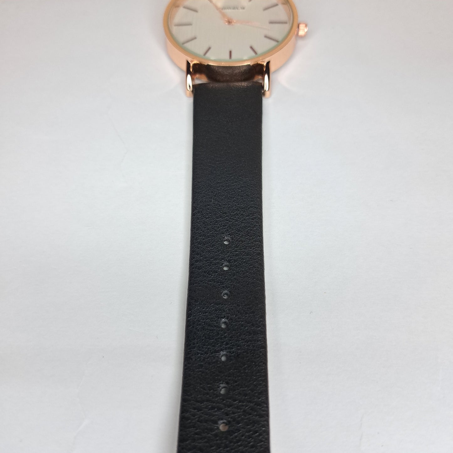 Comly - Gold - Black Leather Strap
