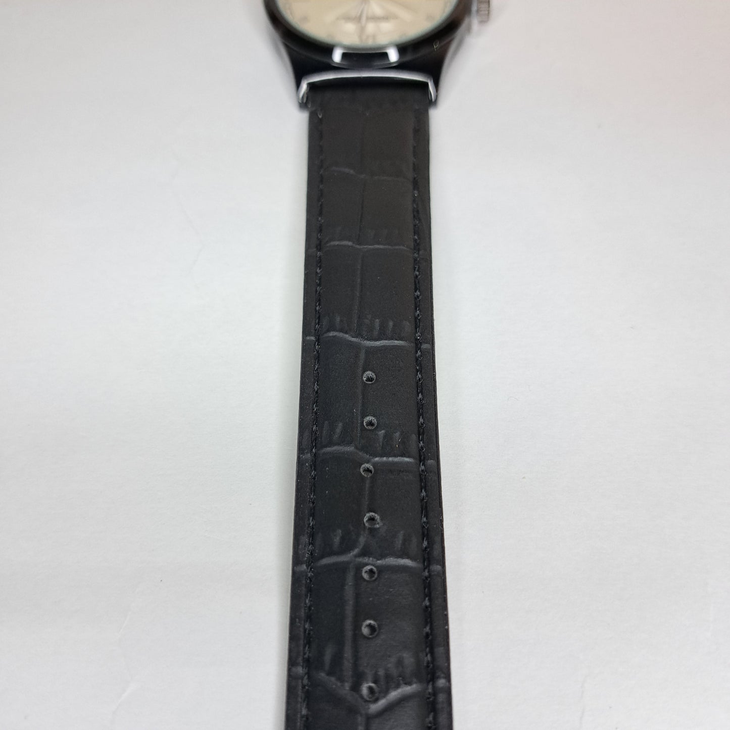 Rolex - Oyster - Black - Black Faux Leather Strap