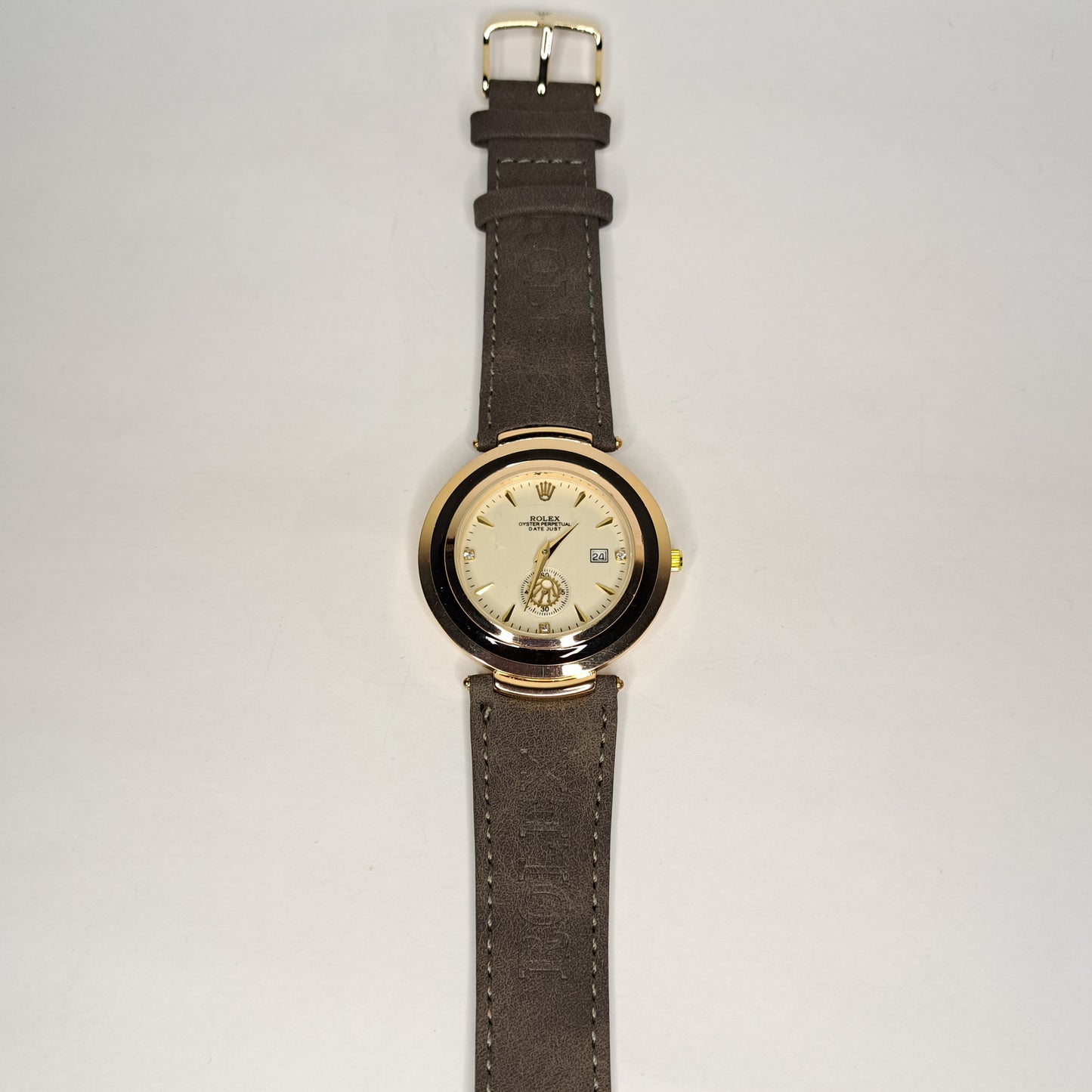 Rolex - Oyster - 780 - Gold - Dark Green Genuine Leather Strap