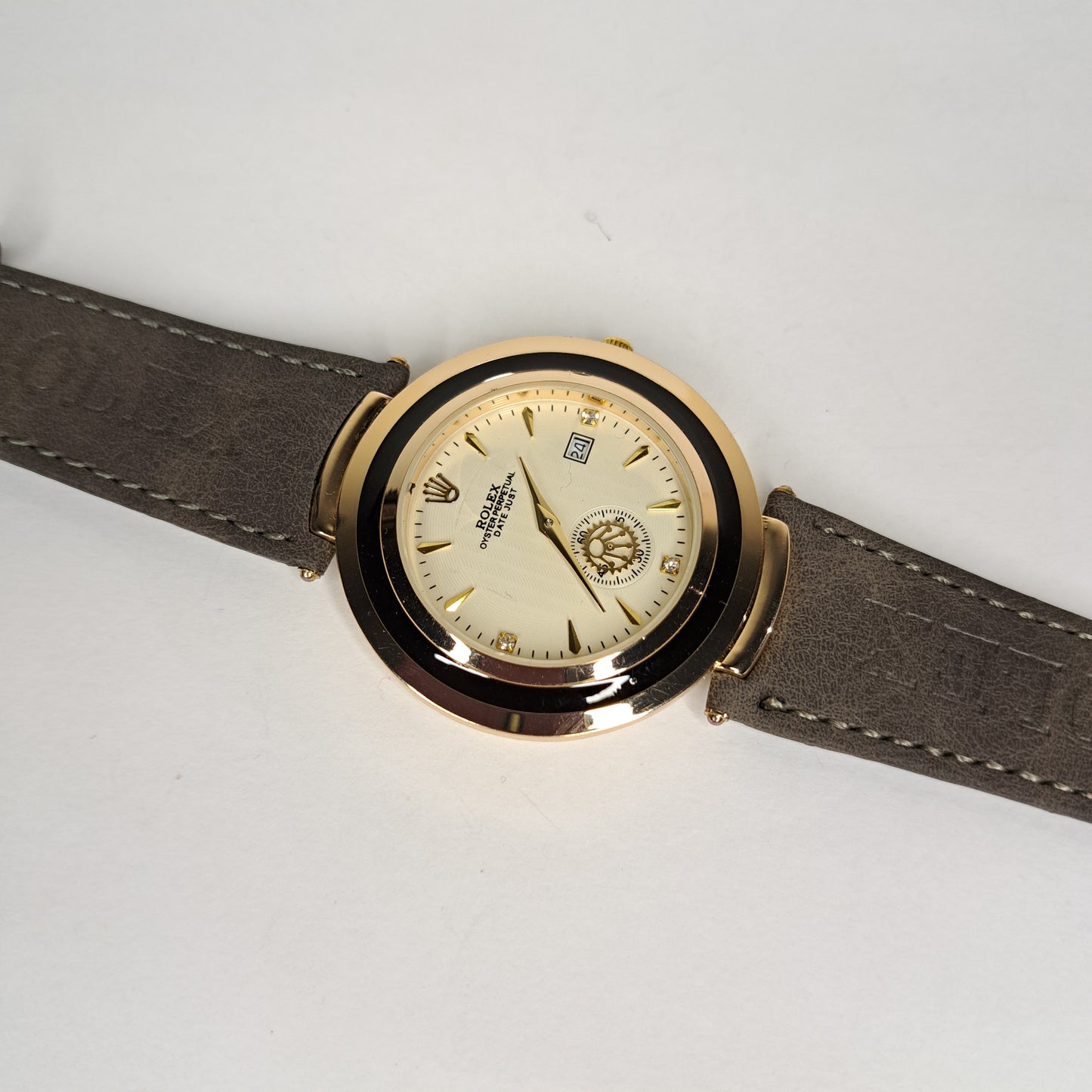 Rolex - Oyster - 780 - Gold - Dark Green Genuine Leather Strap