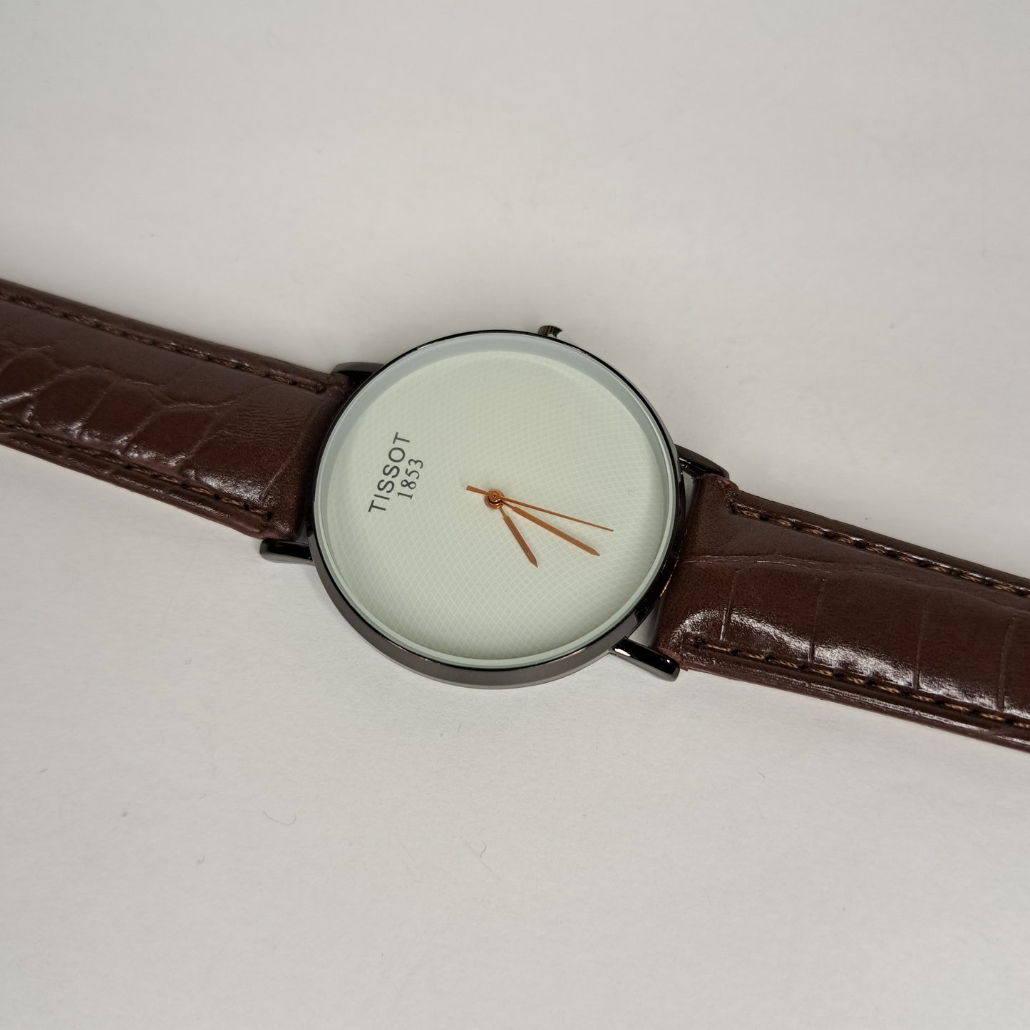 Tissot - 1853 - Black - Brown Faux Leather Strap