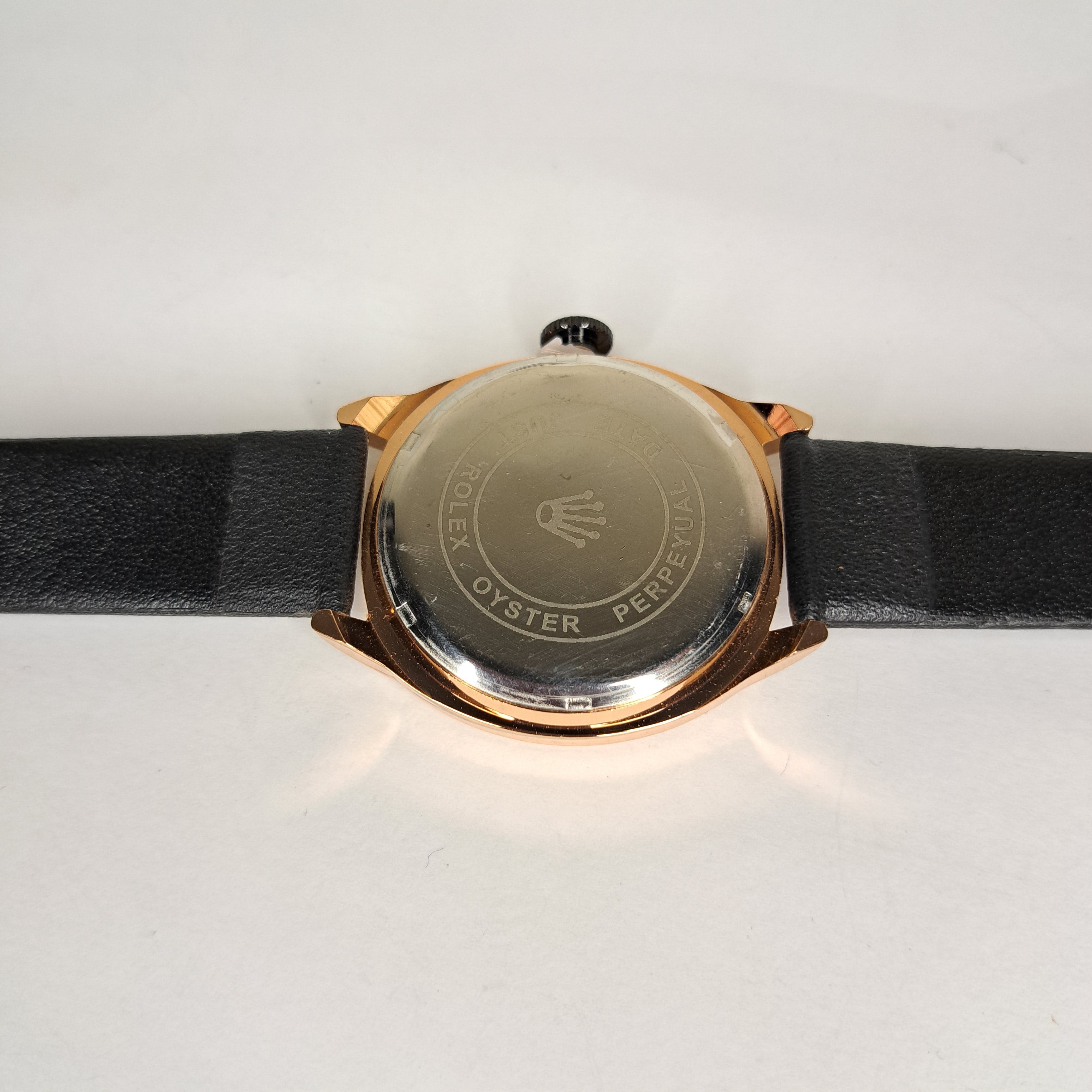 Rolex Plain MILGAUSS - Gold - Black Faux Leather Strap