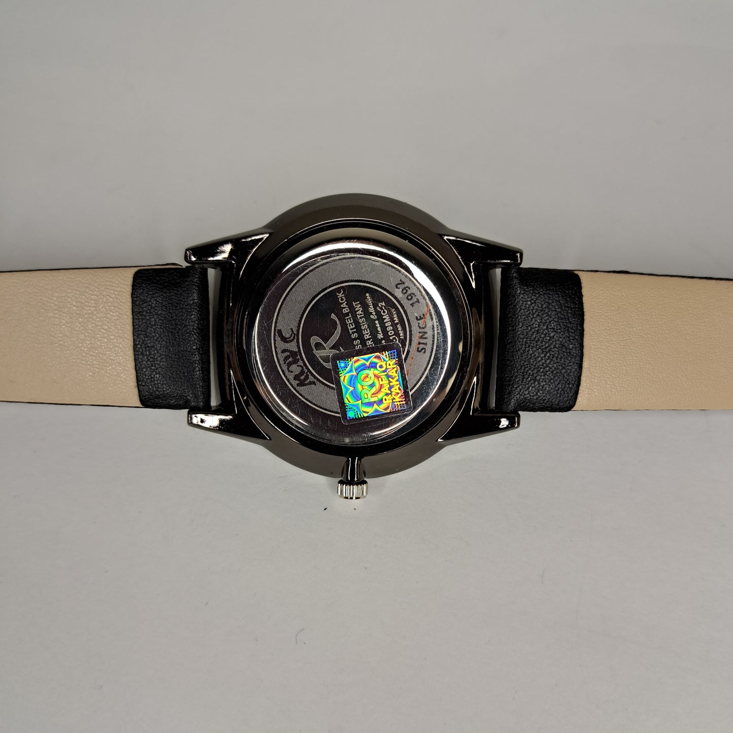 Movado - Black - Black Faux Leather Strap