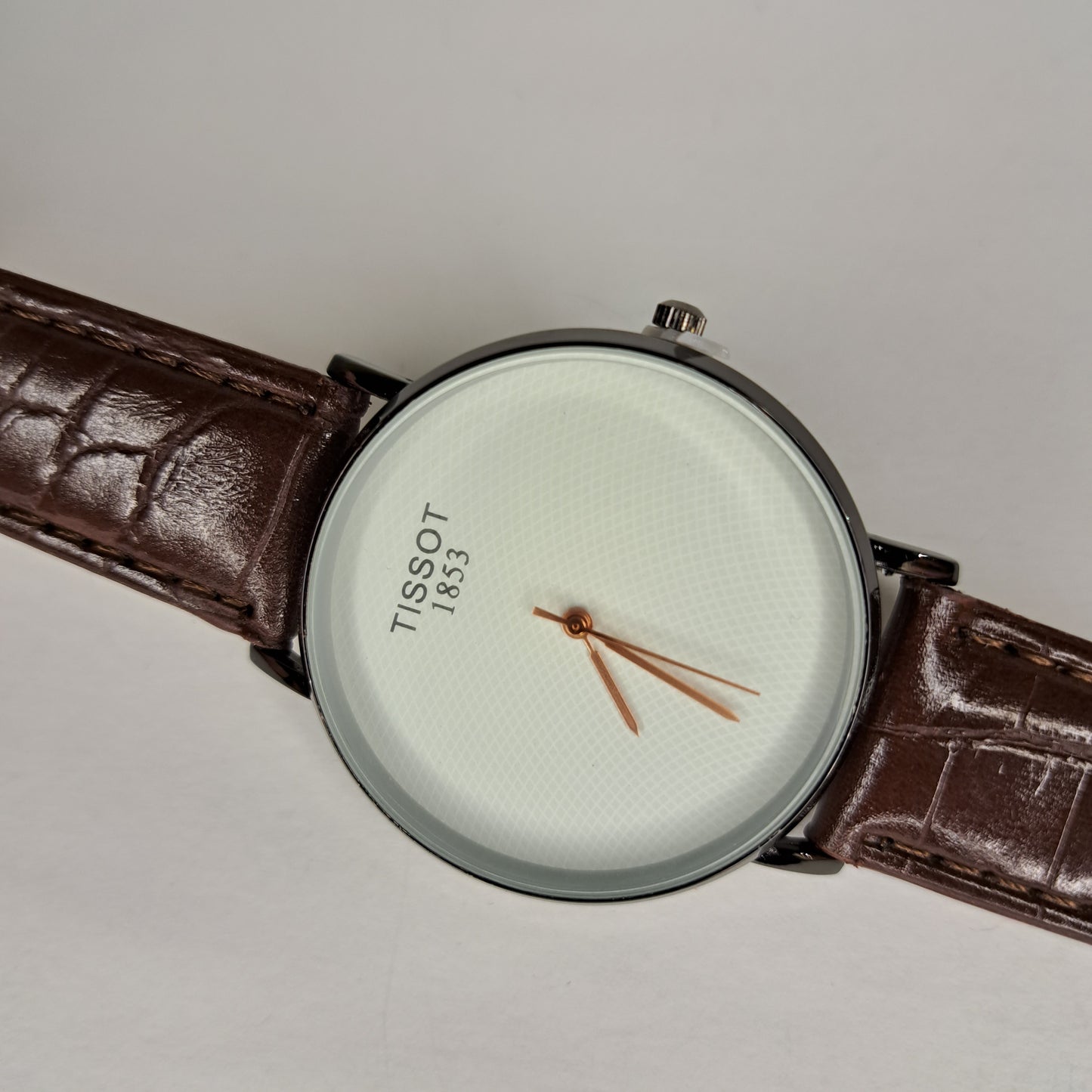 Tissot - 1853 - Black - Brown Faux Leather Strap