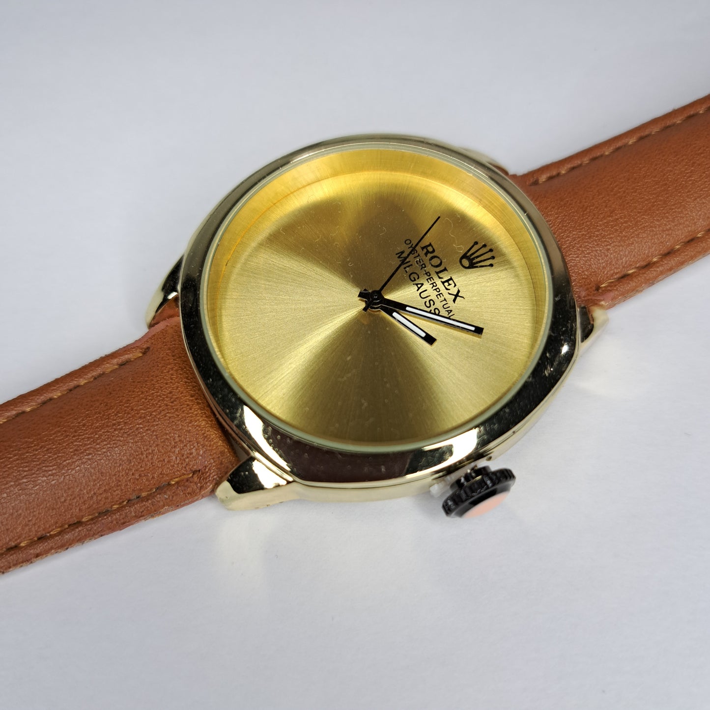 Rolex Plain MILGAUSS - Gold - Tan Faux Leather Strap