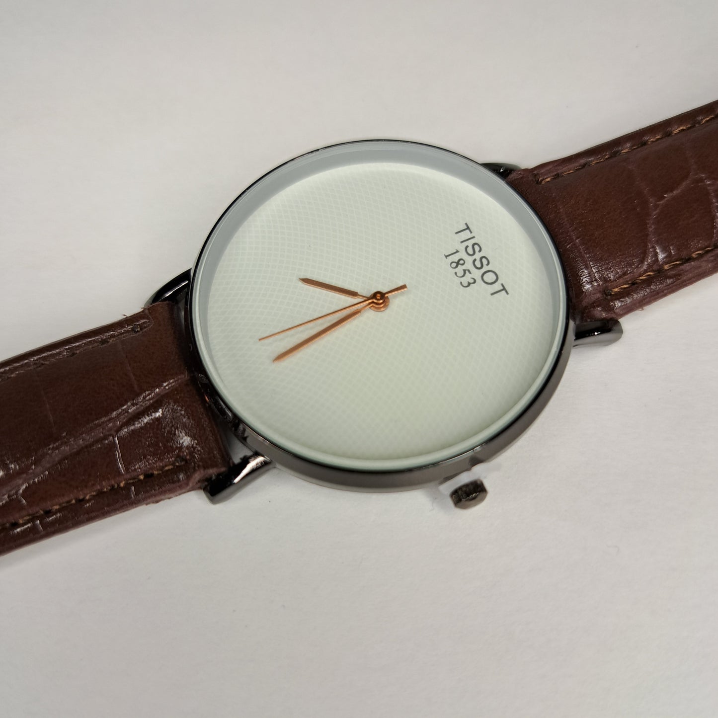 Tissot - 1853 - Black - Brown Faux Leather Strap