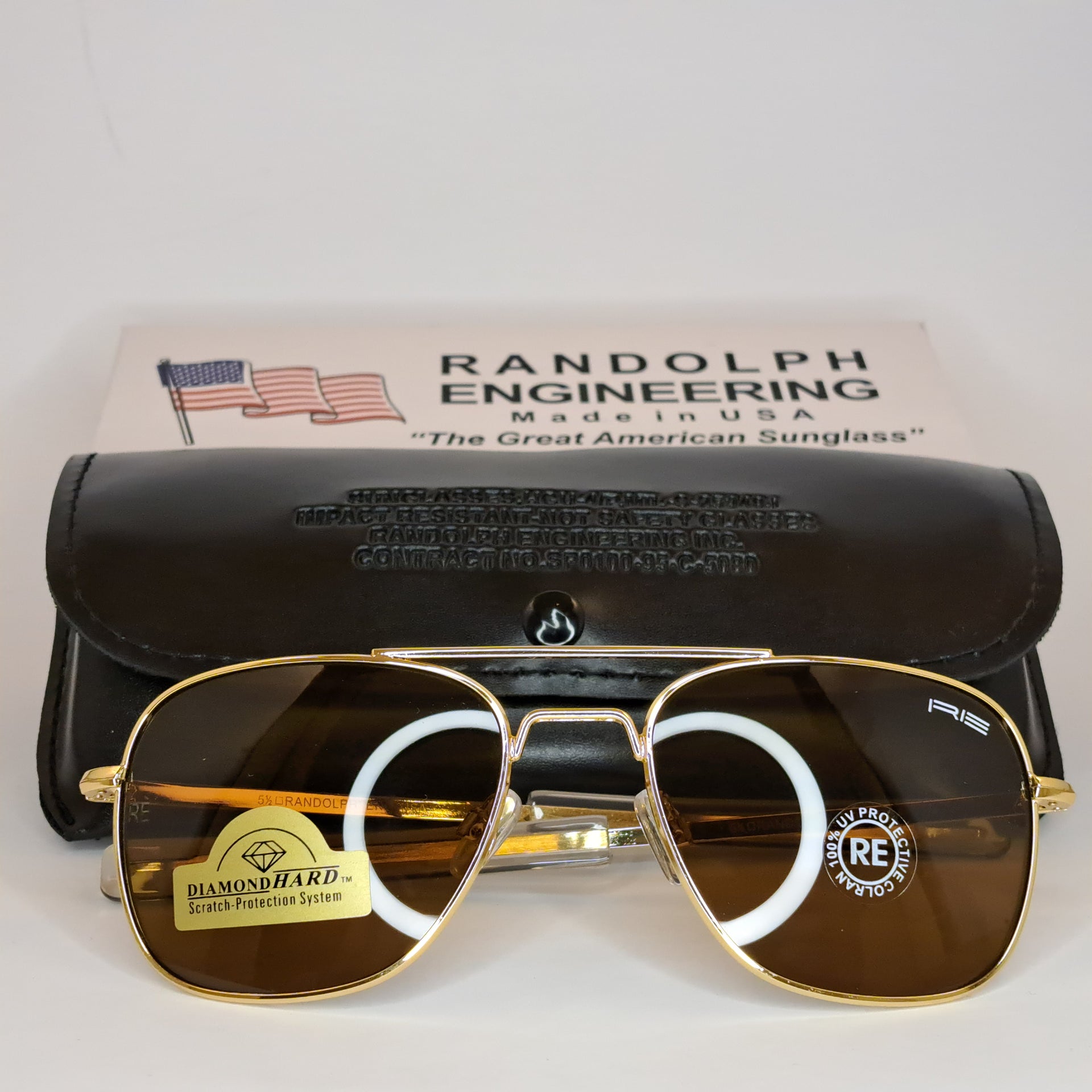 Aviators The Intruder Randolph Engineering Gold/Brown Unisex