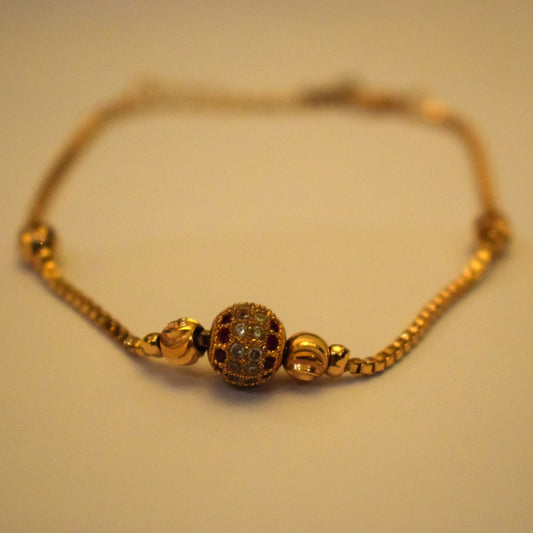 Engraved Ball Bracelet - Gold