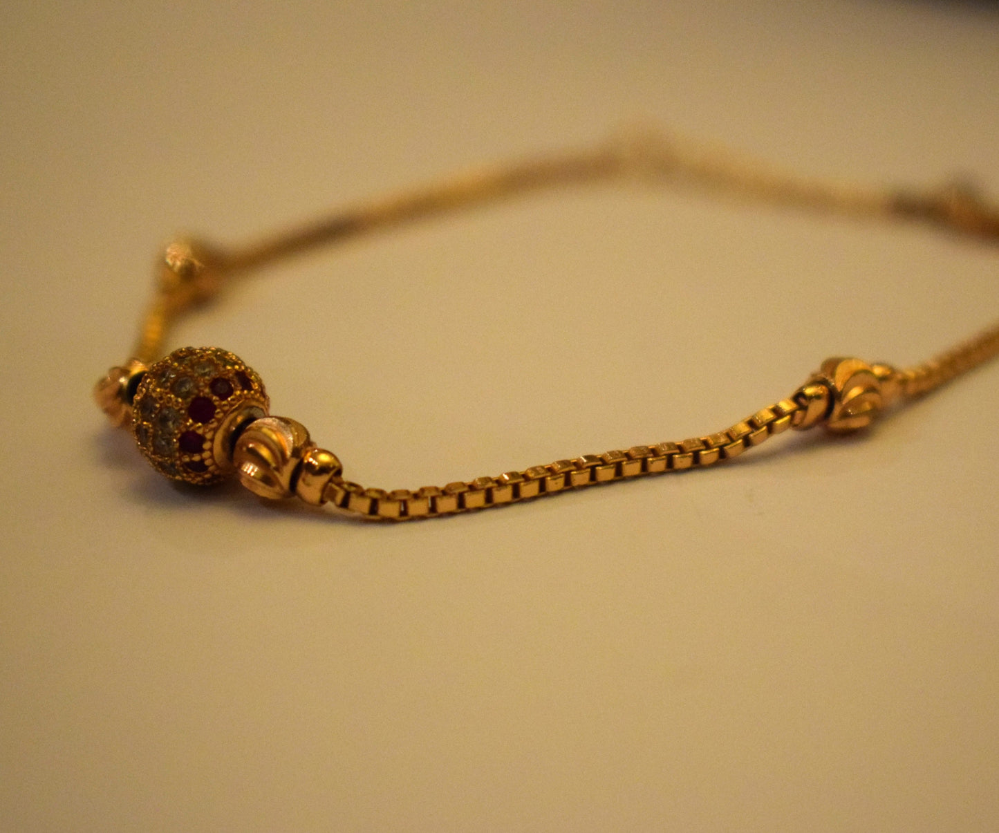 Engraved Ball Bracelet - Gold