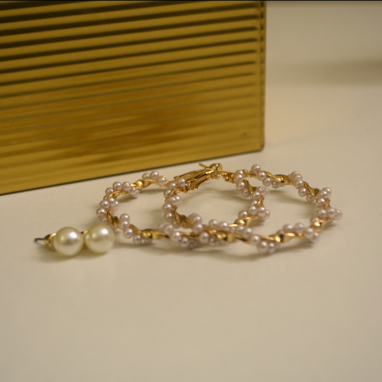 Pearl Earrings and Pearl Studs - Gold