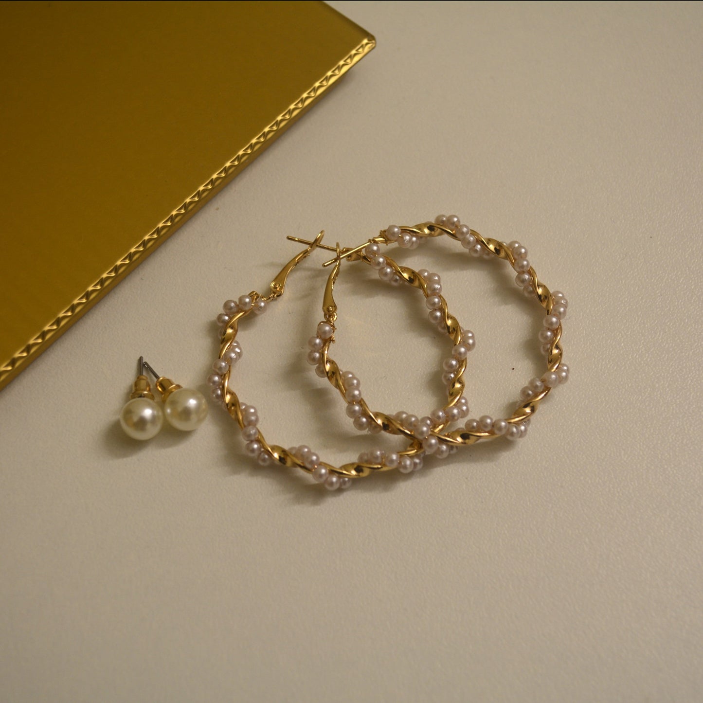 Pearl Earrings and Pearl Studs - Gold