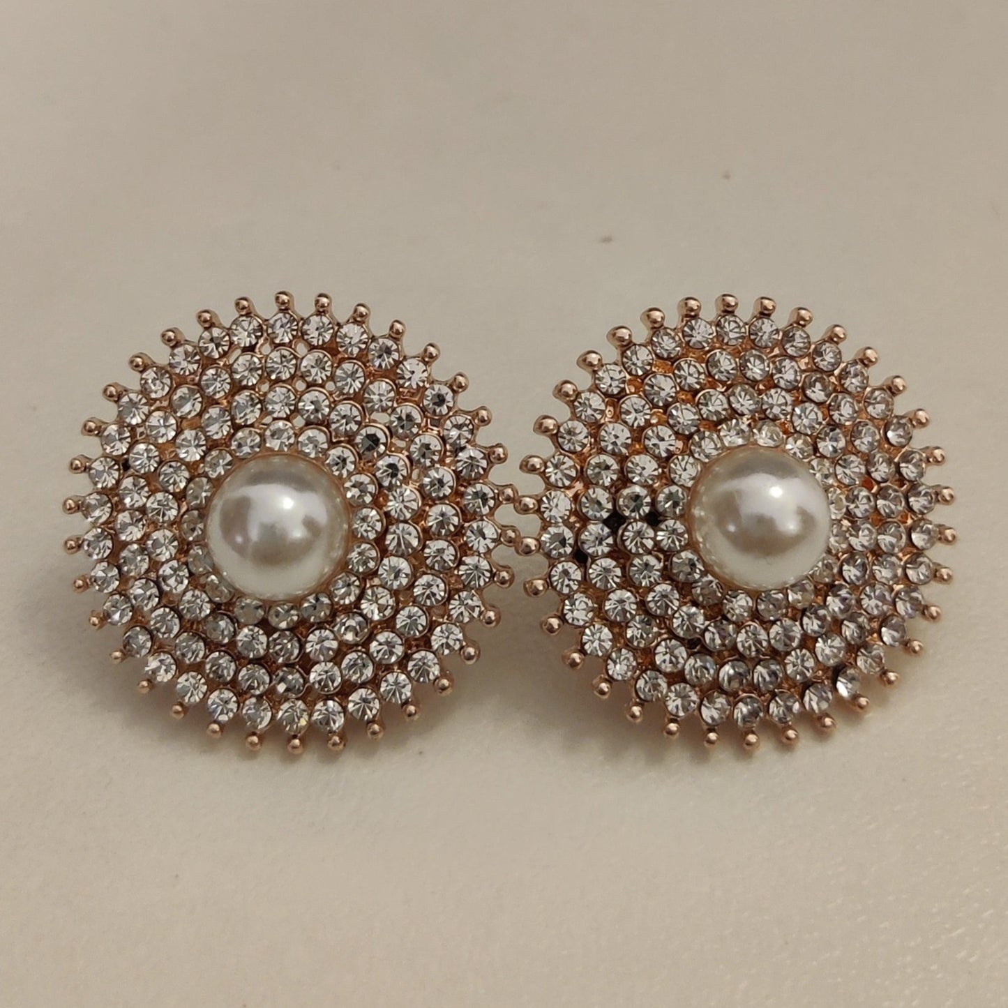 Gem Pearl Circle Earrings | Silver