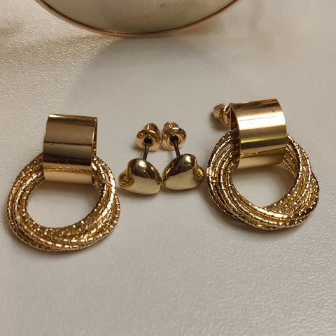 Circles Earrings & Heart Studs | Gold