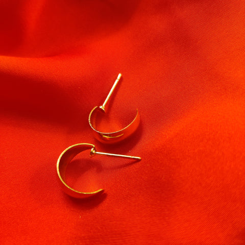 Gold C Shaped Earrings | Gold