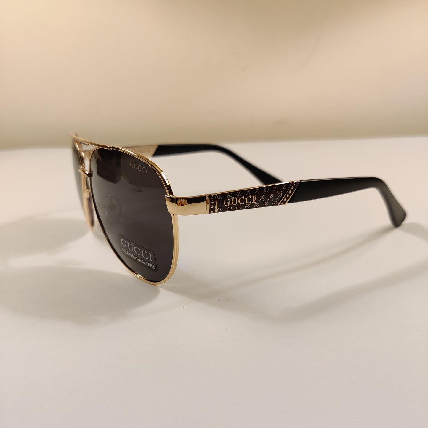 Bling Aviators - 4286 - Gucci - Polarized - Black/Gold