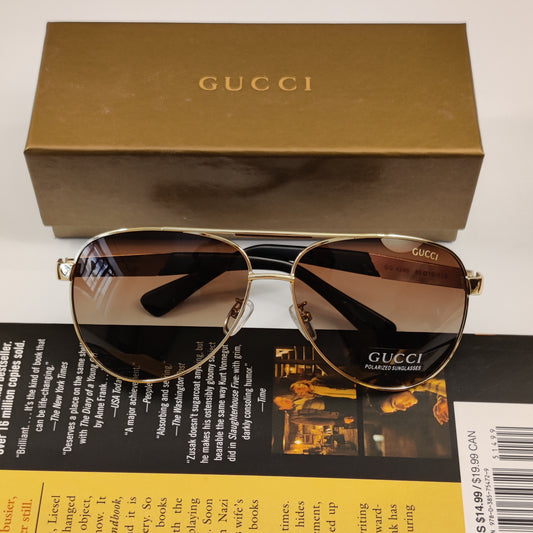 Bling Aviators - 4286 - Gucci - Polarized - Brown/Gold