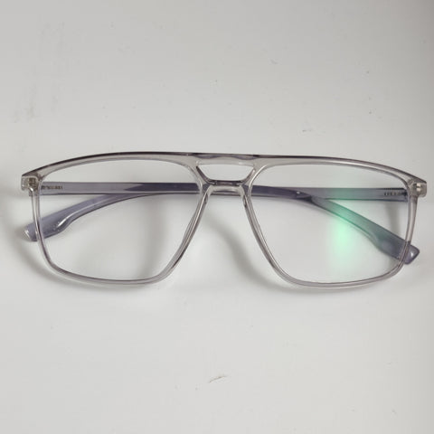 Double Bridged Retro Transparent - Black -  Screen Glasses