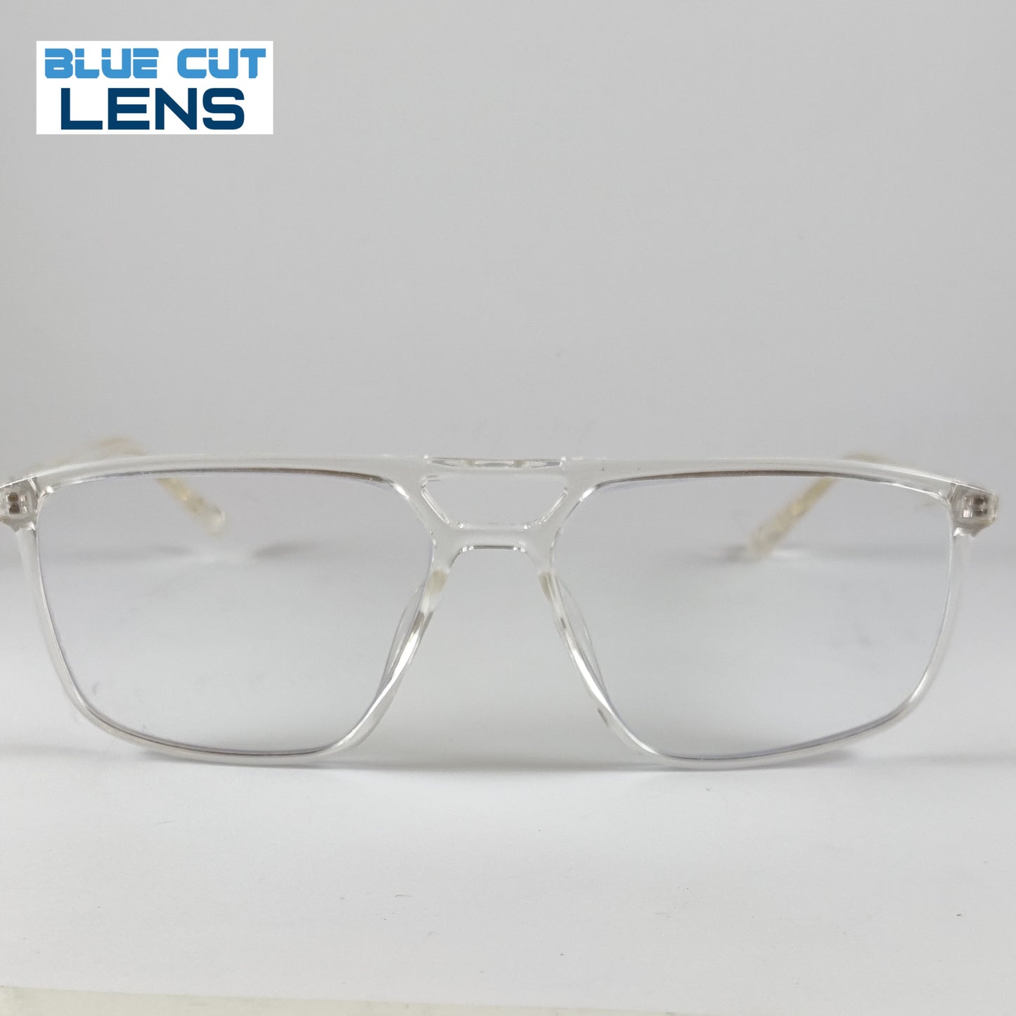 Double Bridged Retro Transparent - Clear -  Screen Glasses