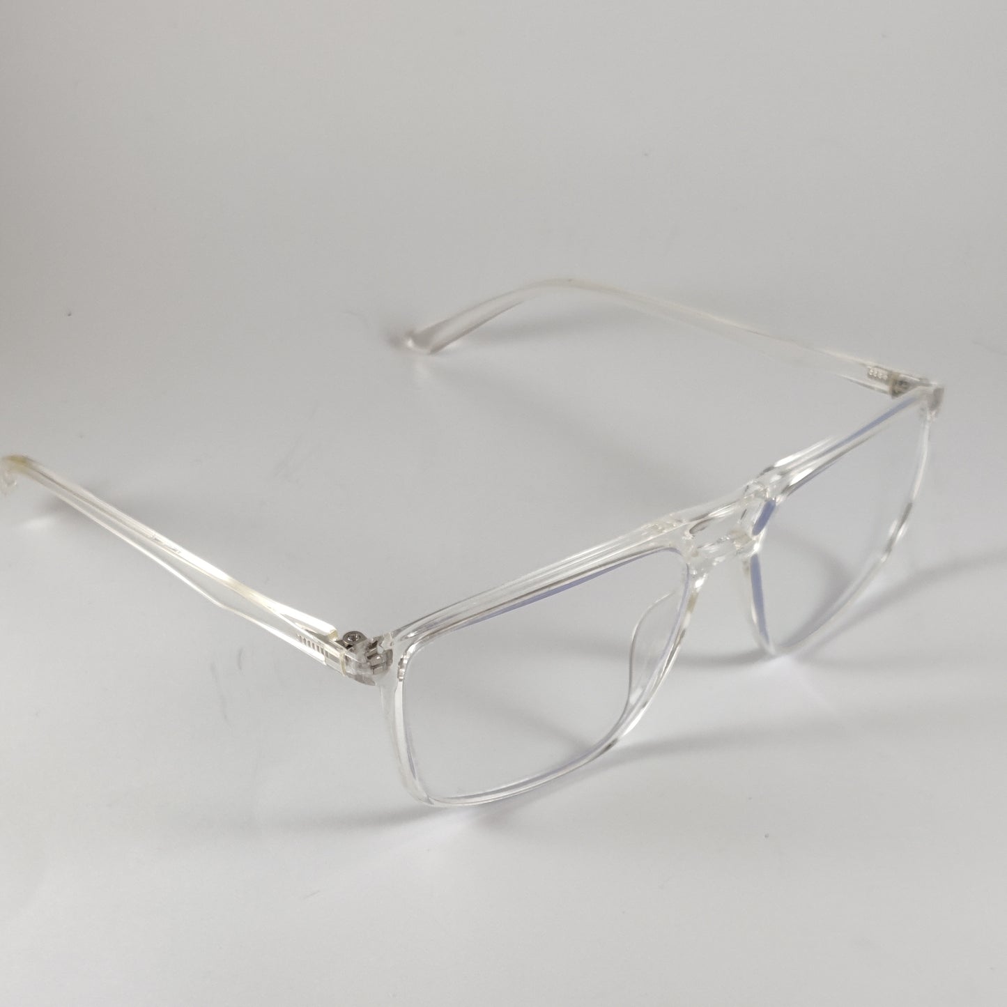 Double Bridged Retro Transparent - Clear -  Screen Glasses