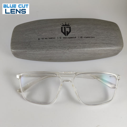 Double Bridged Retro Transparent - Clear -  Screen Glasses
