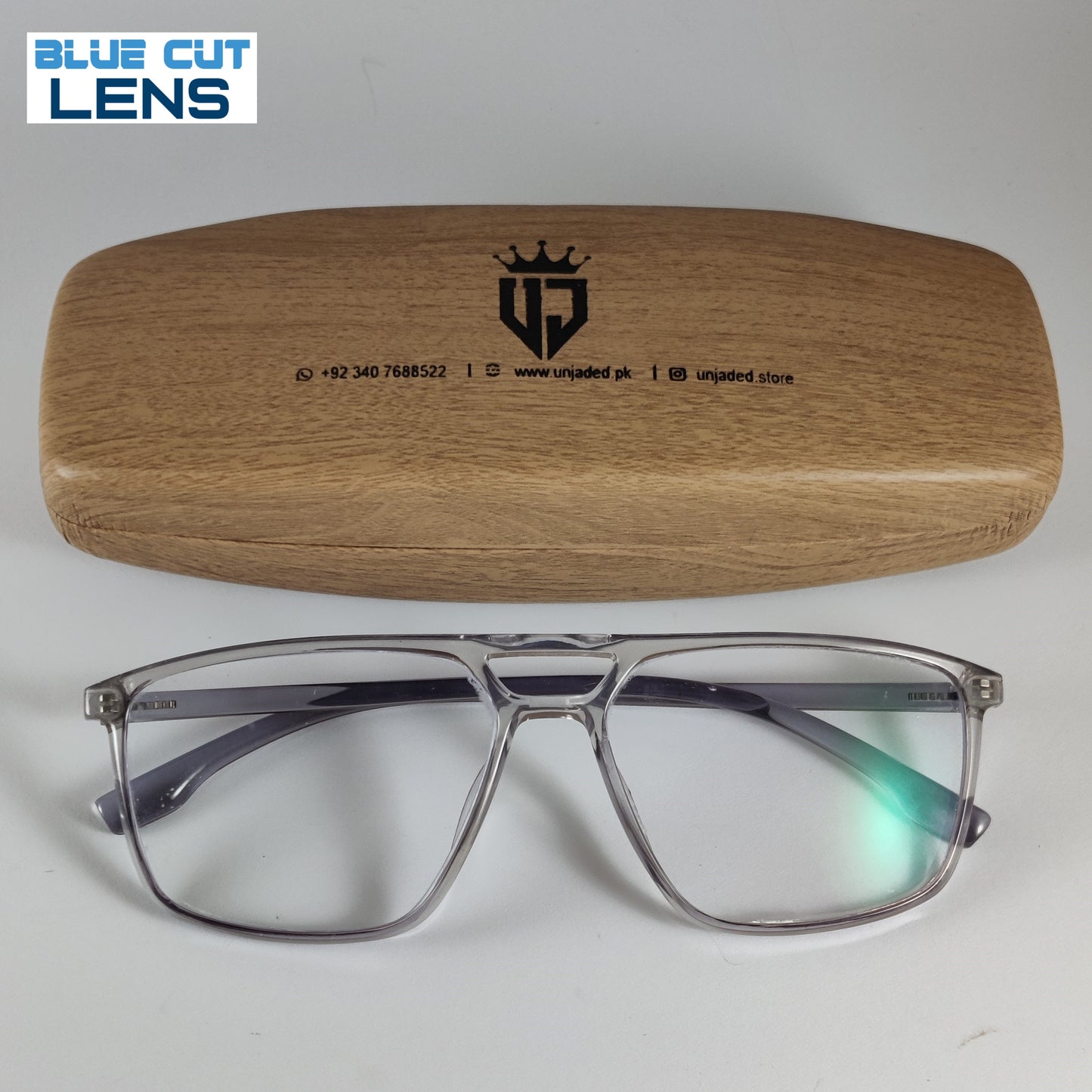 Double Bridged Retro Transparent - Black -  Screen Glasses