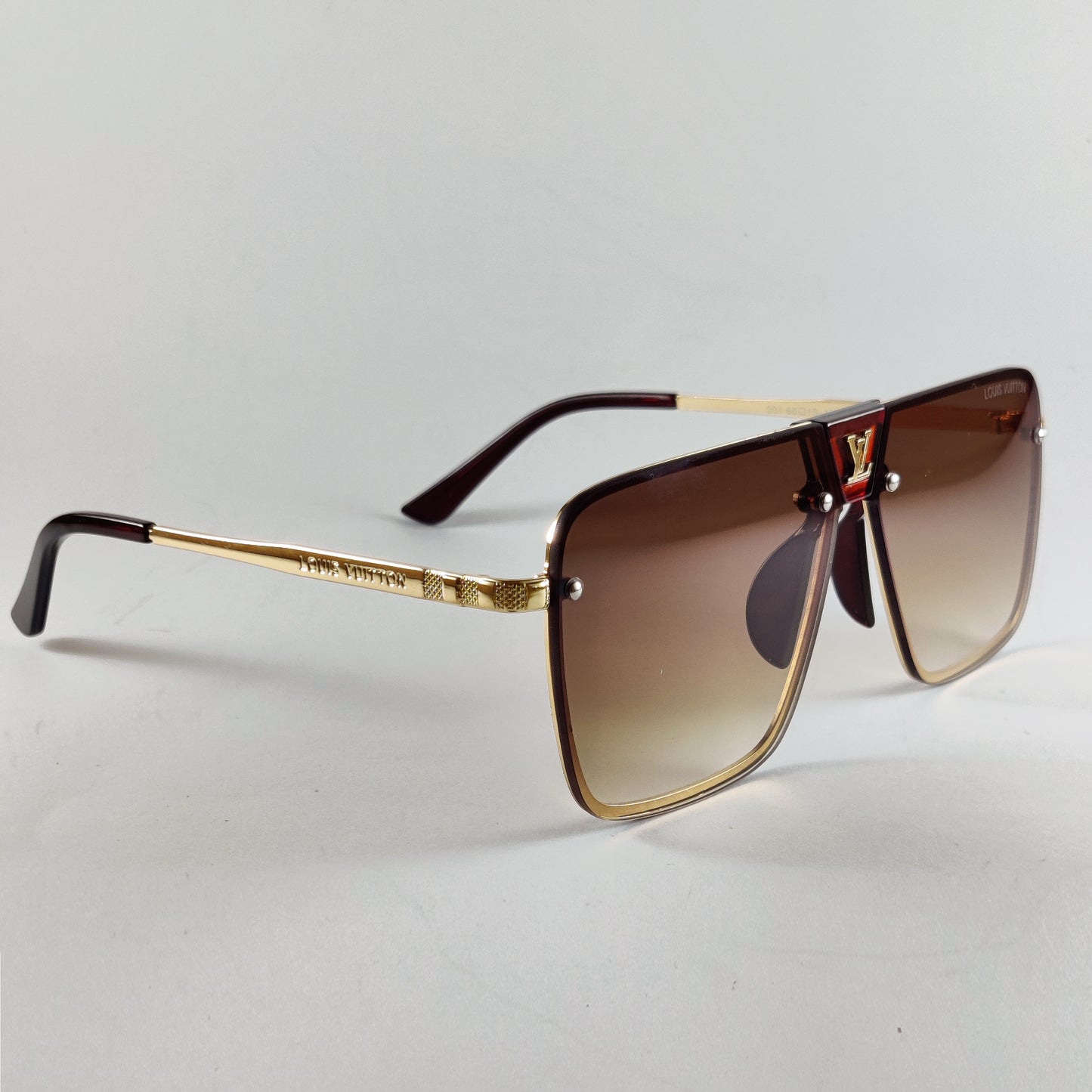 Large Square - LV - 001 - Gold/Brown - Unisex