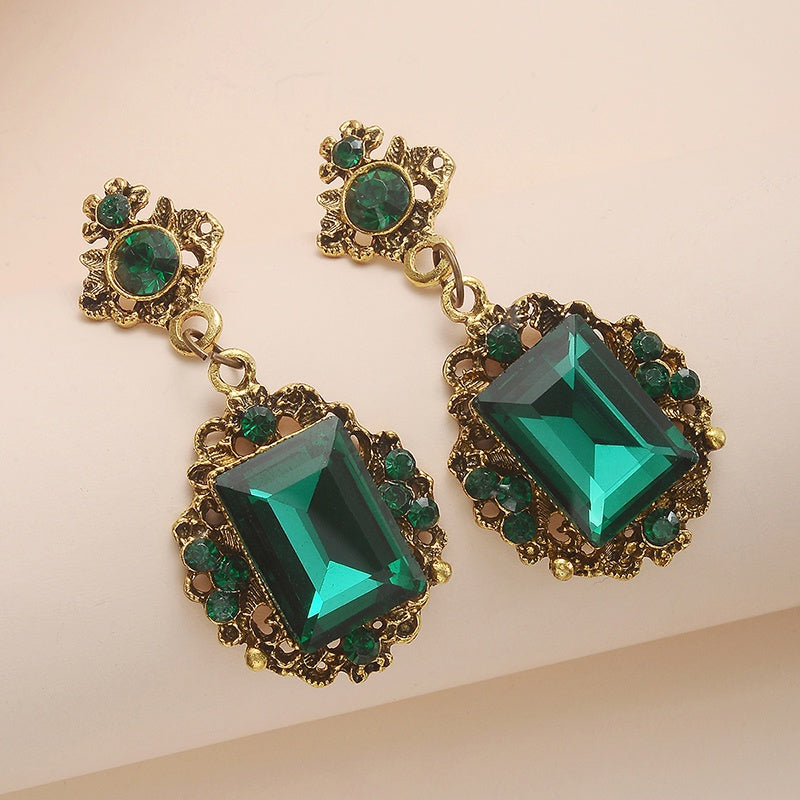 Vintage Rhinestone Gem Earrings