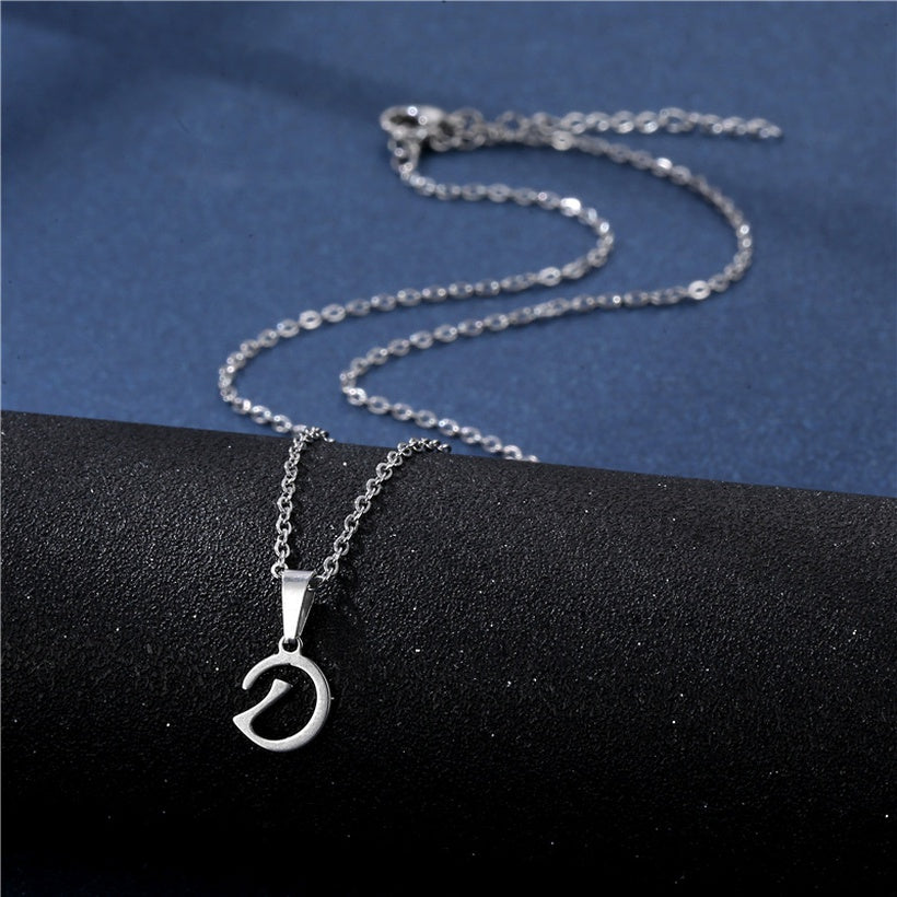 Alphabet Necklaces - Letter Necklaces - Stainless Steel - A-Z - Silver