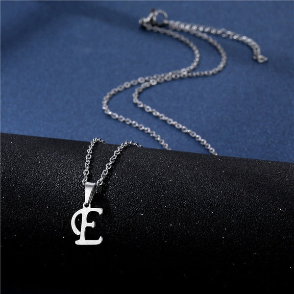 Alphabet Necklaces - Letter Necklaces - Stainless Steel - A-Z - Silver