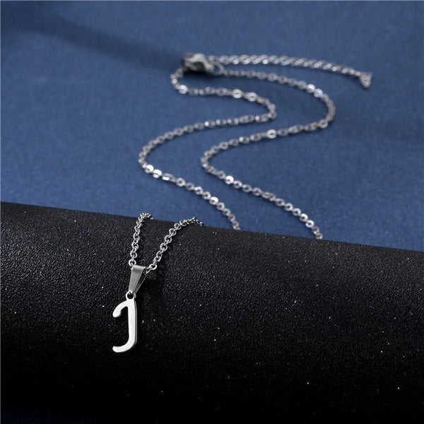 Alphabet Necklaces - Letter Necklaces - Stainless Steel - A-Z - Silver