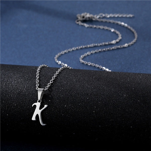 Alphabet Necklaces - Letter Necklaces - Stainless Steel - A-Z - Silver